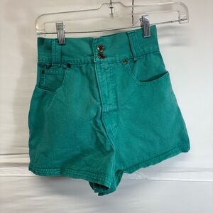 vintage teal denim high-waisted shorts thousand mile high women size 6
